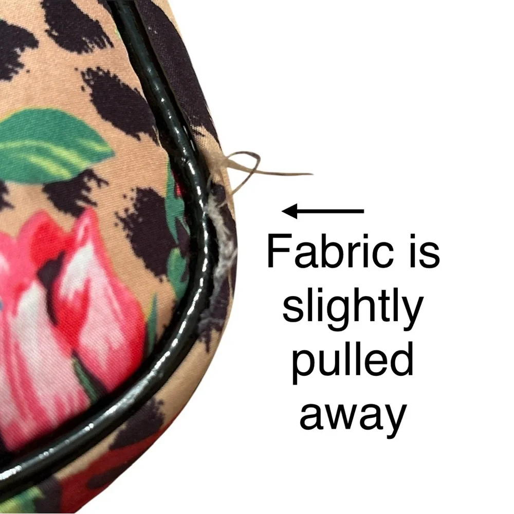 Betsey Johnson Red and Black Laptop Bag with Bold Roses Design No Strap